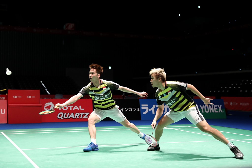 Marcus/Kevin Melaju, Ahsan/Hendra Mundur
