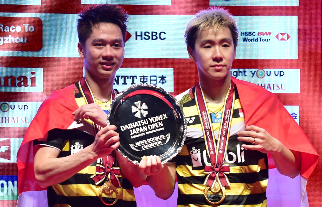 Marcus/Kevin Kumandangkan Indonesia Raya di Jepang