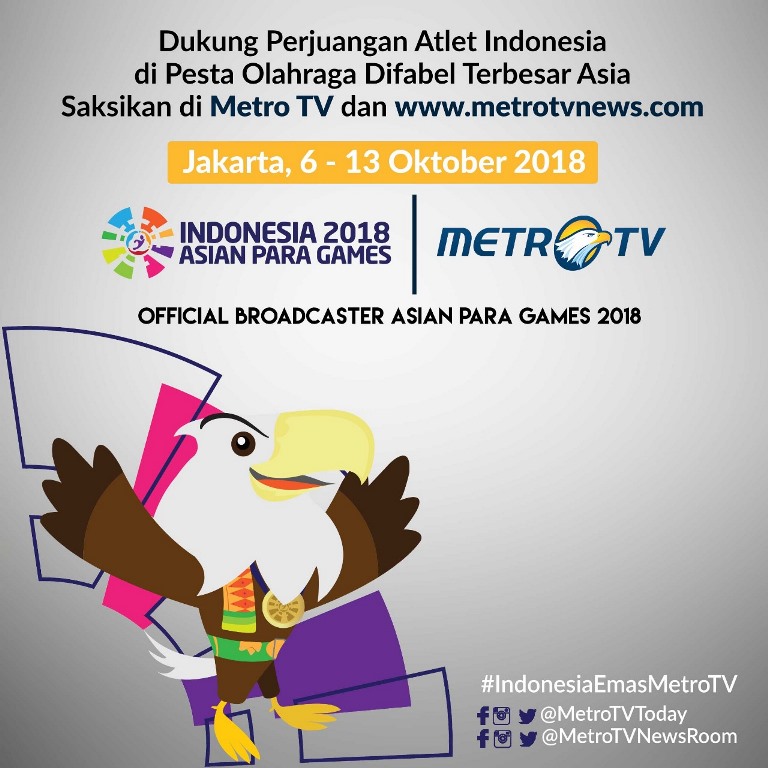 Metro TV Resmi Ditunjuk sebagai <i>Media Partner</i> Asian Para Games 2018