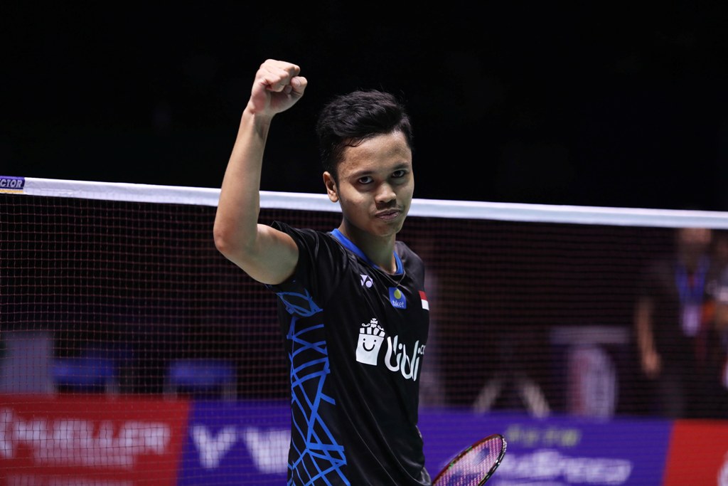 Kento Momota di Mata Anthony Sinisuka Ginting