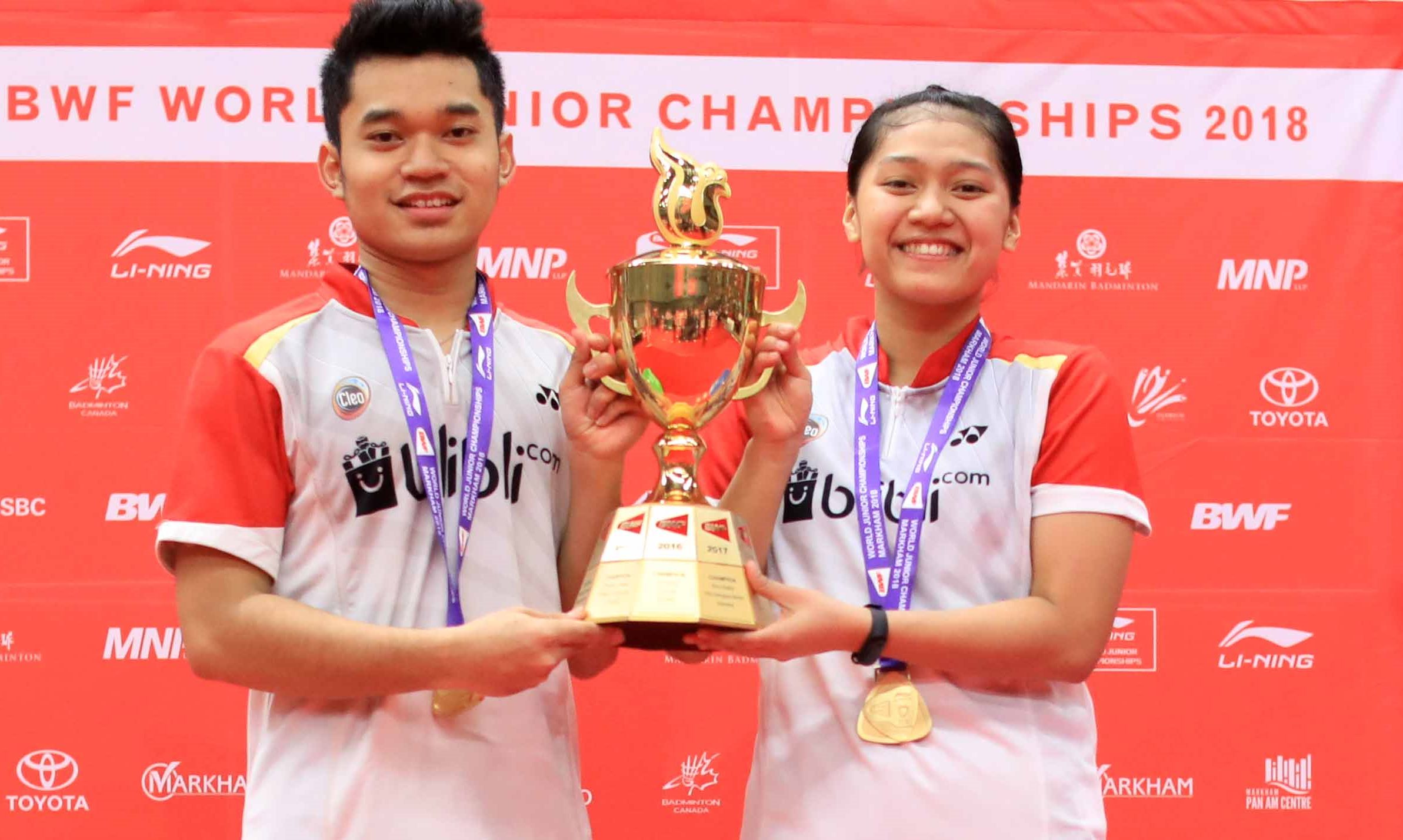 Tak Diunggulkan, Leo/Indah Sabet Medali Emas pada Kejuaraan Dunia Junior BWF 2018