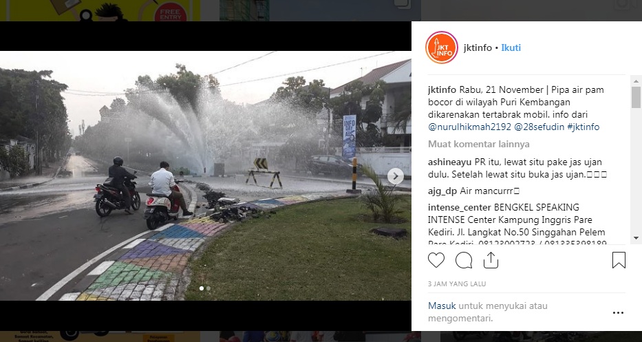 Pipa PAM di Puri Indah Bocor