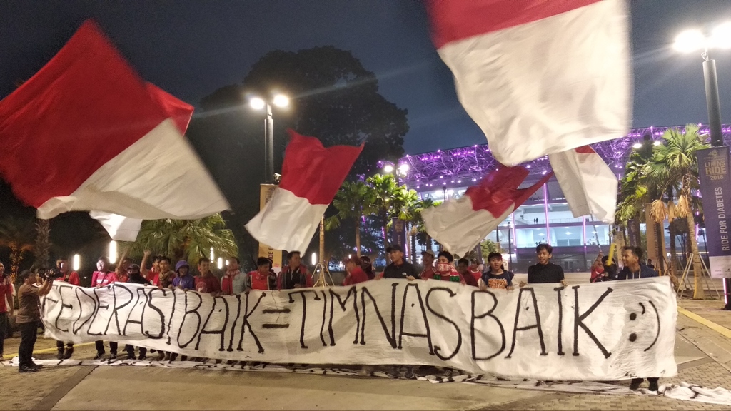 Suporter Timnas Demo Saat Babak Kedua Indonesia vs Filipina