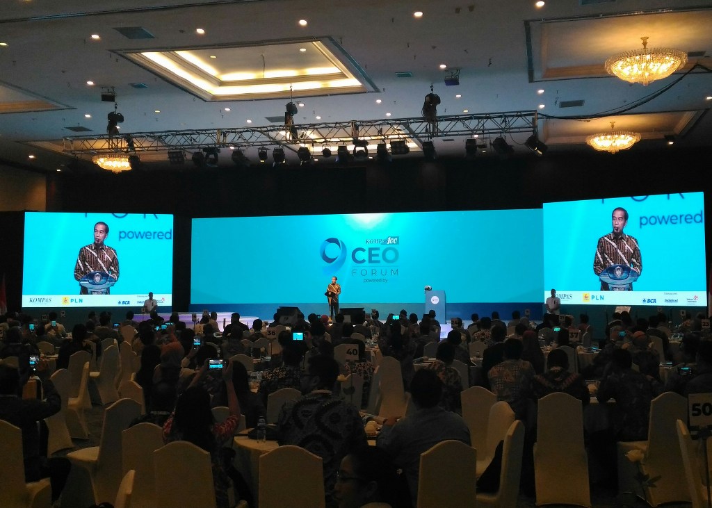 Jokowi Minta CEO Optimistis Menghadapi Perang Dagang