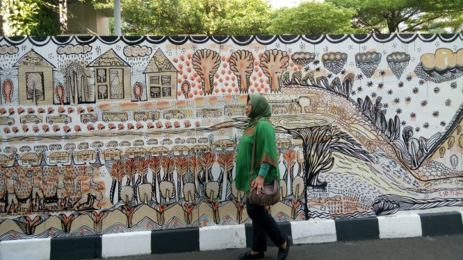 Karya Mural Seniman Indonesia Ramaikan Kongres Kebudayaan
