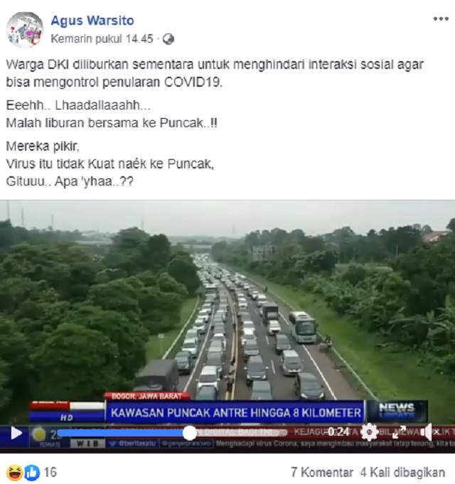 Wisata Ditutup Karena Korona Warga Dki Malah Liburan Ke Puncak