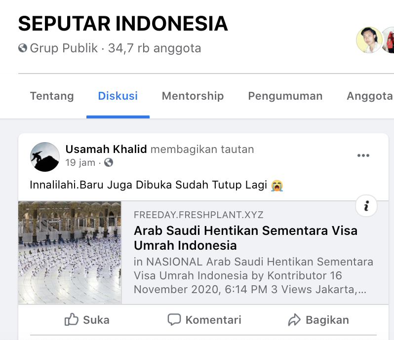 Cek Fakta Arab Saudi Hentikan Sementara Visa Umrah Indonesia Cek Faktanya