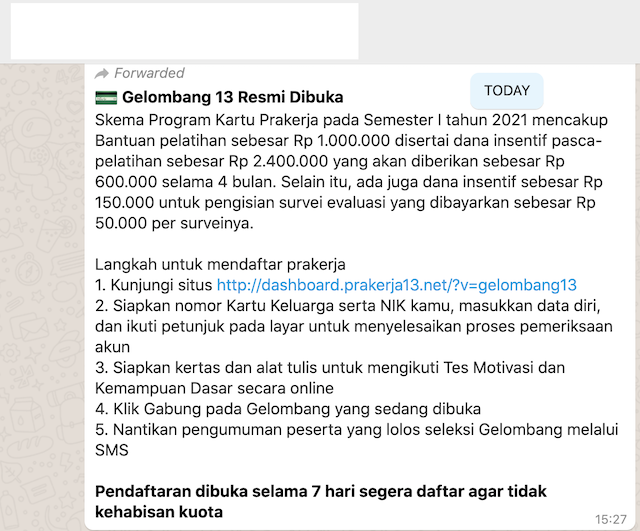 Cek Fakta Benarkah Ini Link Pendaftaran Gelombang 13 Program Kartu Prakerja Simak Faktanya