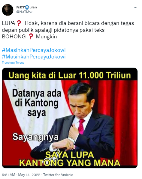 [Cek Fakta] Jokowi Lupa Data Uang Rp11 Ribu Triliun? Ini Faktanya