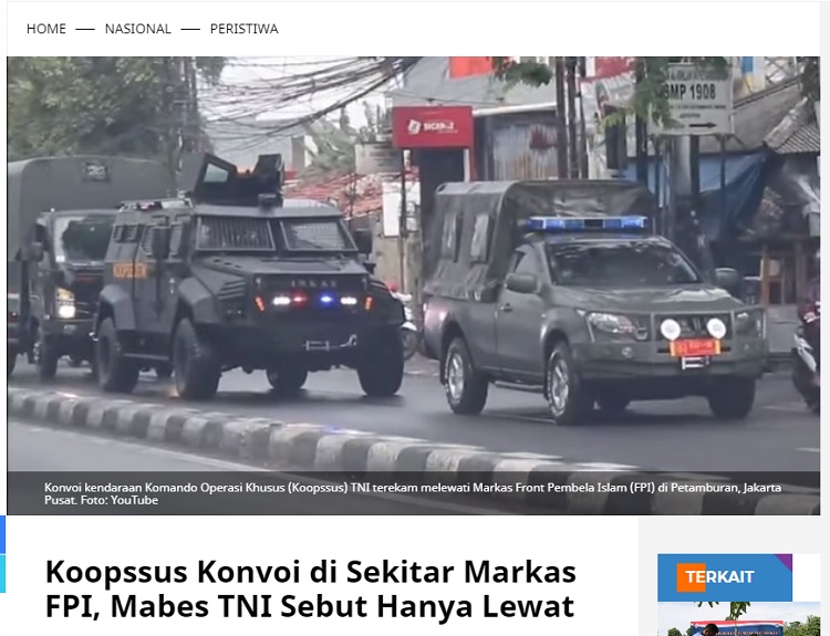 [Cek Fakta] Jokowi Perintahkan Kirim Koopssus ke Petamburan? Ini Faktanya