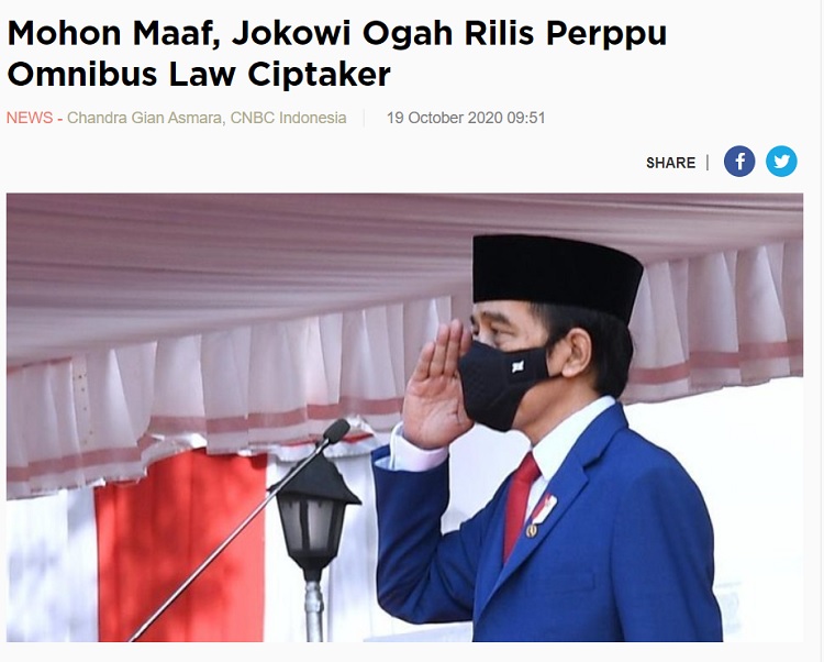 [Cek Fakta] Jokowi dan Moeldoko Batalkan UU Cipta Kerja? Ini Faktanya