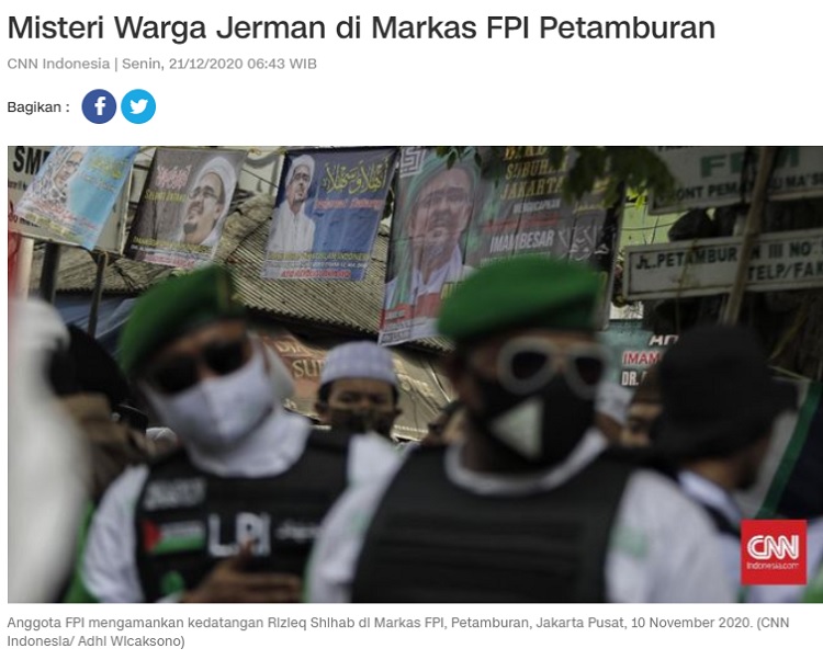 [Cek Fakta] Pemerintah Jerman Ucapkan Dukacita Atas Meninggalnya 6 Anggota FPI? Ini Faktanya