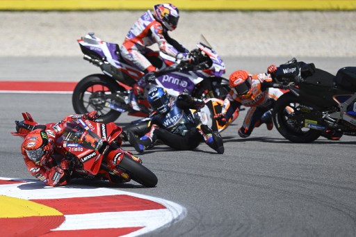 Hasil MotoGP Portugal: Marquez Crash, Bagnaia Finis Terdepan