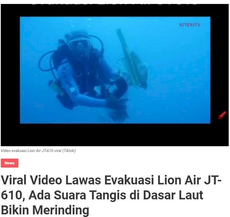 [Cek Fakta] Suara Tangisan di Dasar Laut Lokasi Jatuhnya Pesawat Sriwijaya Air SJ-182? Ini Faktanya