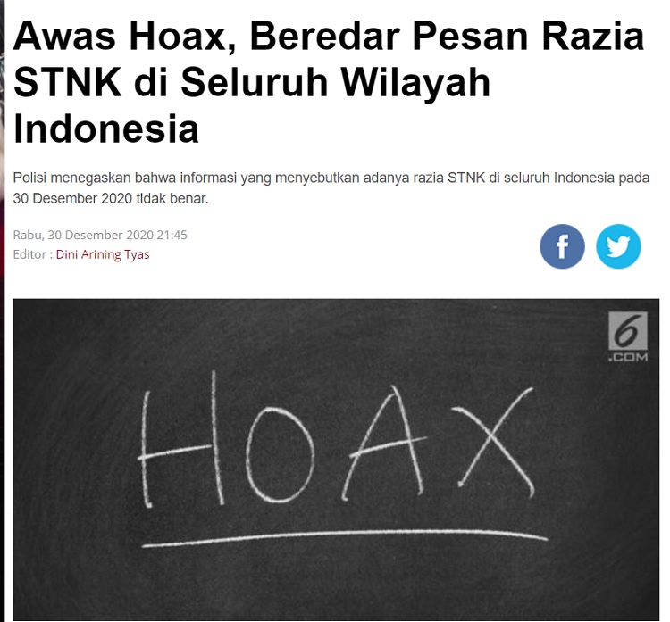 [Cek Fakta] Razia STNK Kendaraan Telat Bayar Pajak 3 Tahun Dikandangkan? Ini Faktanya