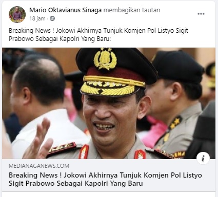[Cek Fakta] Jokowi Resmi Tunjuk Komjen Sigit Prabowo Jadi Kapolri Baru? Ini Faktanya