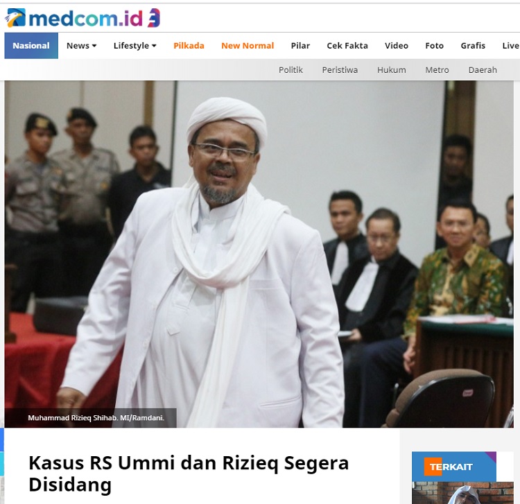 [Cek Fakta] Hakim Putuskan Habib Rizieq Tak Bersalah? Ini Faktanya