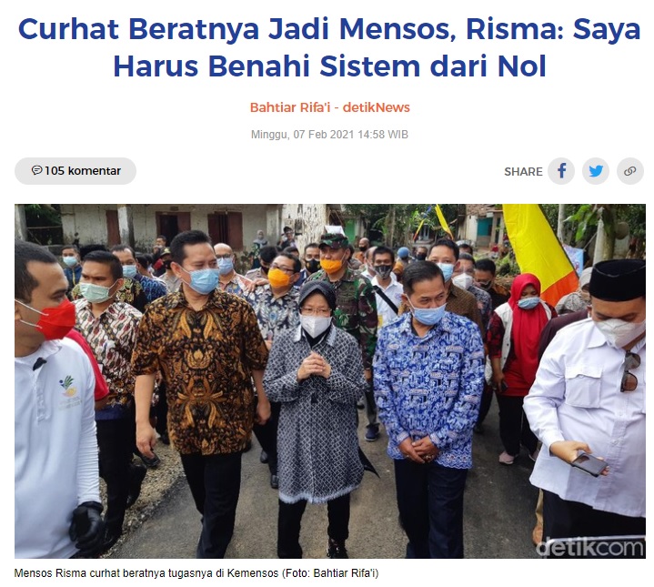[Cek Fakta] Merasa Tak Kuat, Risma Mundur dari Mensos? Ini Faktanya