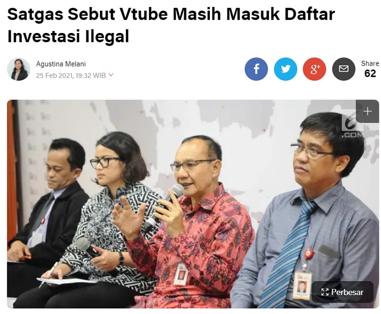 [Cek Fakta] Vtube Dilegalkan OJK? Ini Faktanya