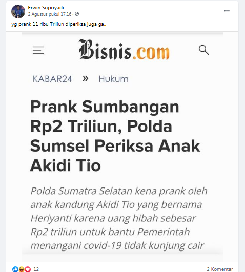 [Cek Fakta] Benarkah Jokowi Melakukan Prank soal Uang Rp11 Ribu Triliun? Ini Faktanya