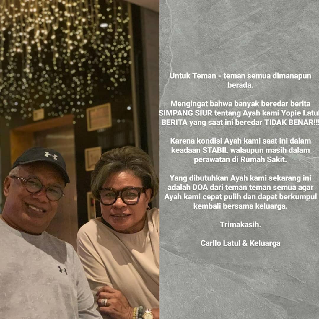 Keluarga Sempat Bantah Kabar Yopie Latul Meninggal
