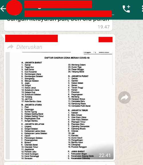 [Cek Fakta] TNI Sebar Surat Edaran Zona Merah Covid-19? Hoaks