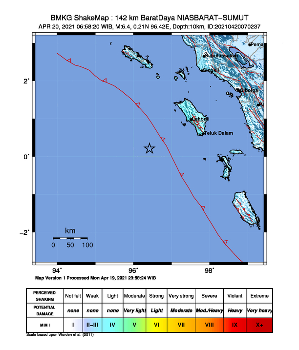 Gempa Magnitudo 6,4 Guncang Nias Barat