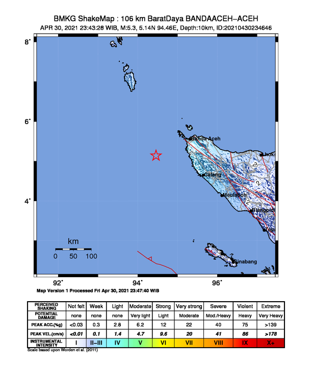 Banda Aceh Diguncang Gempa 5,3 Magnitudo