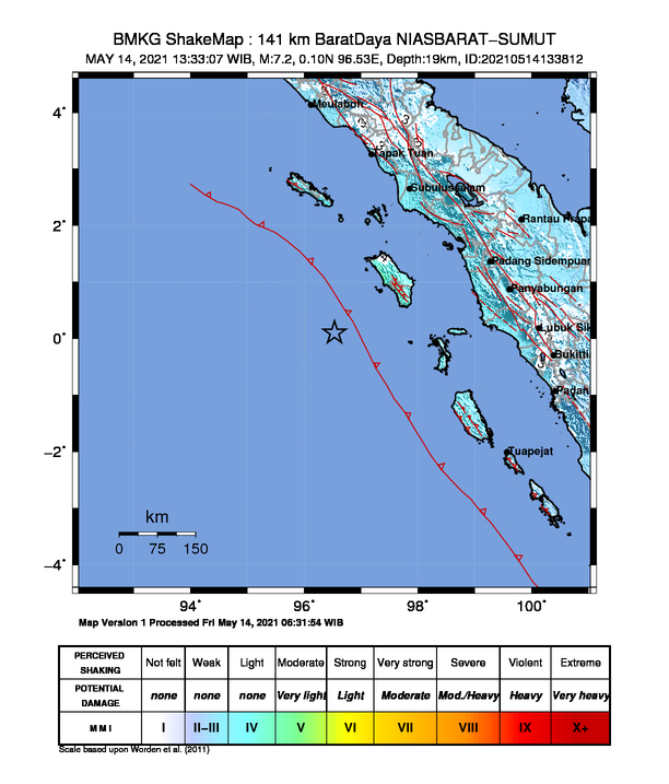 Gempa Magnitudo 7,2 Guncang Nias Barat