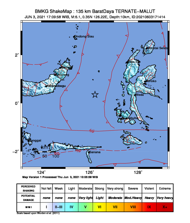 Gempa 6,1 Magnitudo Guncang Ternate