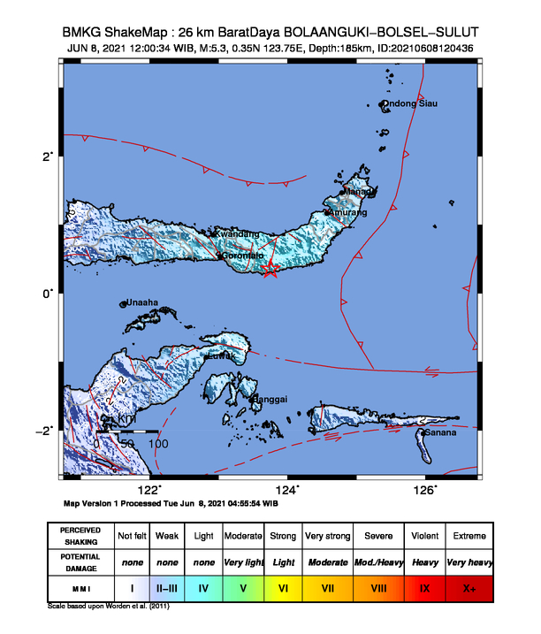 Bolang Uki Sulut Diguncang Gempa 5,3 Magnitudo