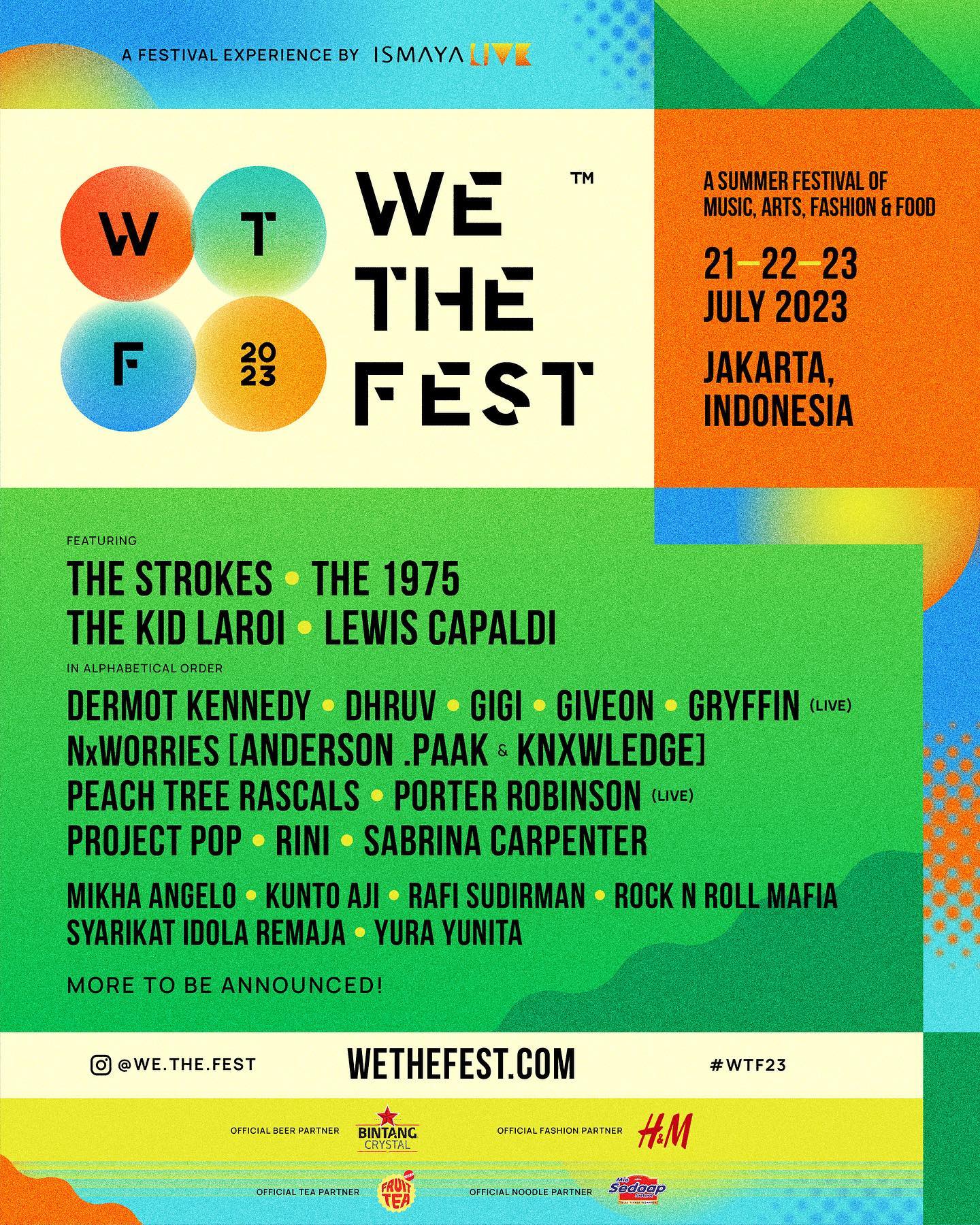 We The Fest Umumkan Line Up Fase Pertama, Ada The 1975 dan Lewis Capaldi