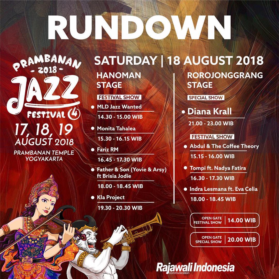 Prambanan Jazz 2018 Hari Ini Hadirkan Indra Lesmana, KLa Project hingga Diana Krall