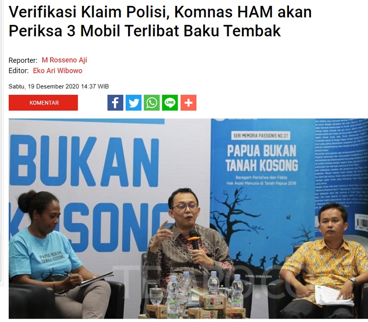 [Cek Fakta] Komnas HAM Berhasil Bongkar Pelaku Tewasnya 6 Anggota FPI? Ini Faktanya