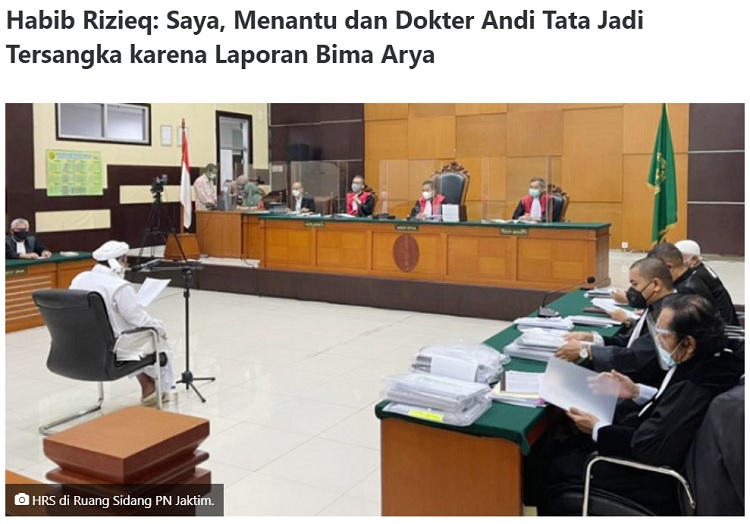 [Cek Fakta] Sosok Putih Bercahaya Muncul di Sidang Habib Rizieq? Ini Faktanya