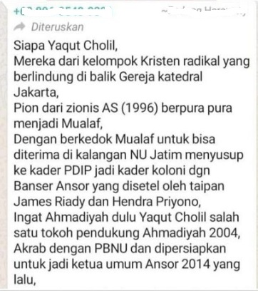 [Cek Fakta] Menag Yaqut Cholil Qoumas Mualaf dari Kristen Radikal Hoaks, Ini Faktanya