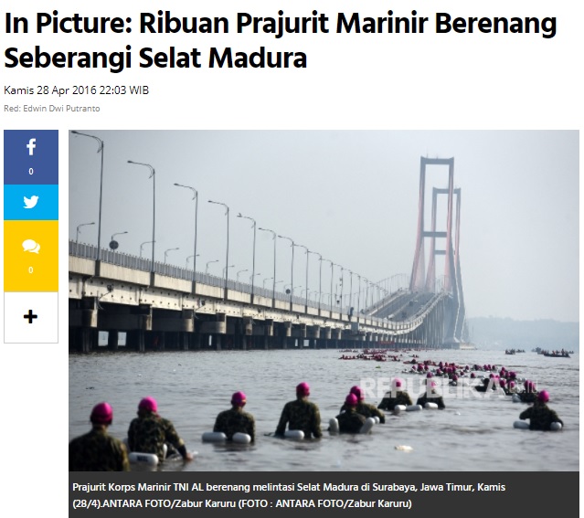 [Cek Fakta] Jembatan Suramadu Ditutup, Pemudik Nekat Berenang di Selat Madura? Ini Faktanya