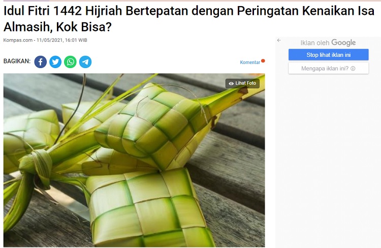 [Cek Fakta] Idulfitri Bebarengan dengan Kenaikan Isa Almasih Hanya Terjadi di Era Jokowi? Ini Faktanya