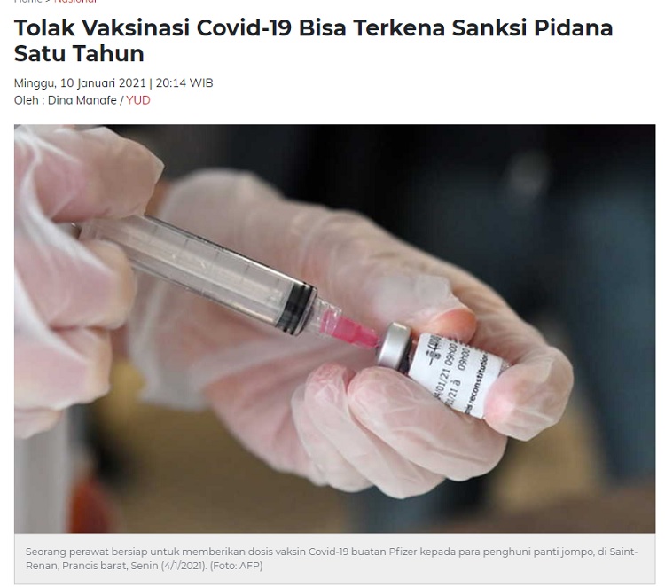 [Cek Fakta] Tolak Vaksin Covid-19, Nomor Rekening dan Ponsel akan Diblokir? Ini Faktanya