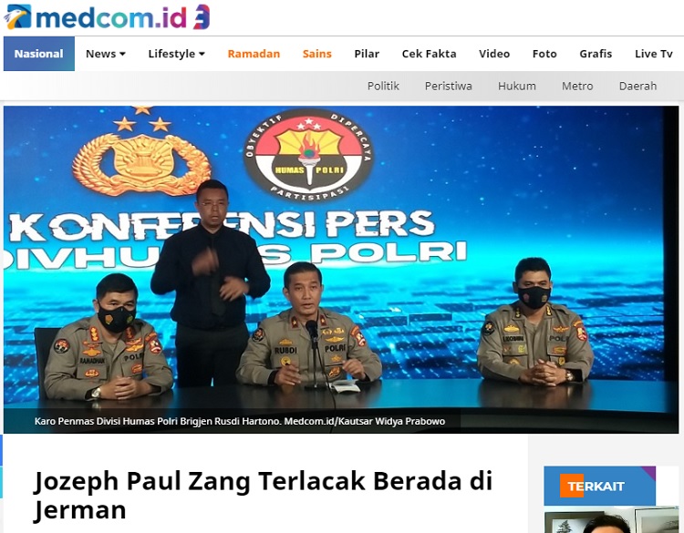 [Cek Fakta] Jozeph Paul Zhang Pelaku Penghina Nabi Ditangkap? Ini Faktanya