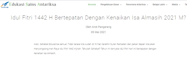 [Cek Fakta] Idulfitri Bebarengan dengan Kenaikan Isa Almasih Hanya Terjadi di Era Jokowi? Ini Faktanya