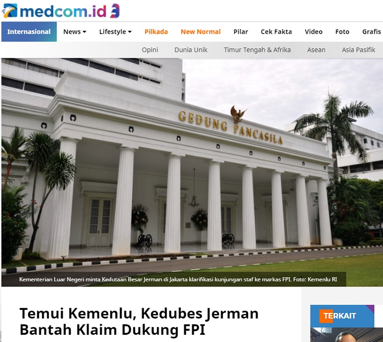 [Cek Fakta] Pemerintah Jerman Ucapkan Dukacita Atas Meninggalnya 6 Anggota FPI? Ini Faktanya