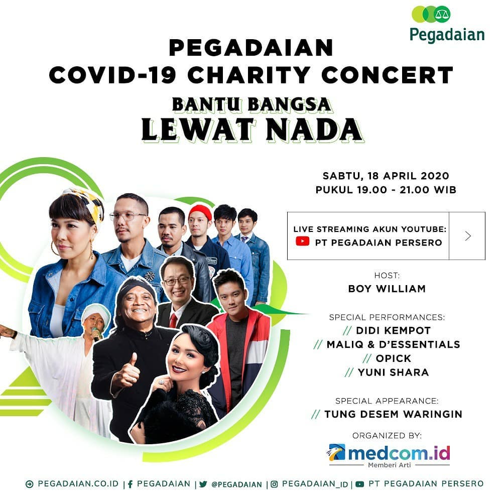 Pegadaian Hadirkan Didi Kempot hingga Yuni Shara di Konser Amal Perangi Covid-19