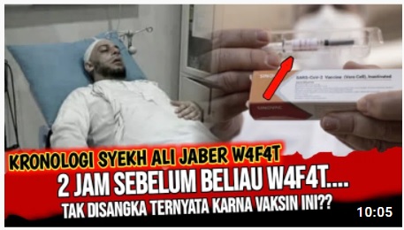 [Cek Fakta] Syekh Ali Jaber Meninggal karena Disuntik Vaksin Sinovac Hoaks, Ini Faktanya