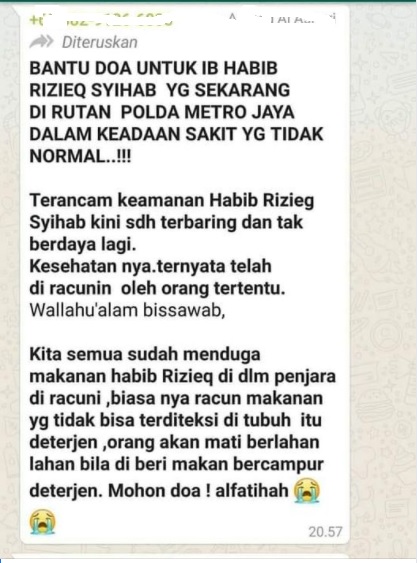 [Cek Fakta] Habib Rizieq Sakit karena Diracun? Ini Faktanya