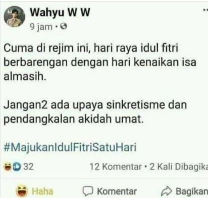 [Cek Fakta] Idulfitri Bebarengan dengan Kenaikan Isa Almasih Hanya Terjadi di Era Jokowi? Ini Faktanya
