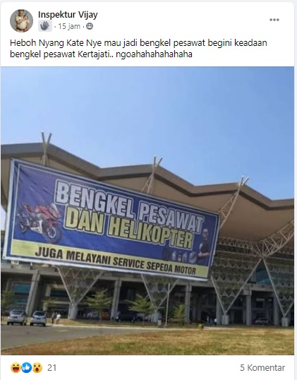 [Cek Fakta] Bandara Kertajati Jawa Barat Melayani Service Sepeda Motor? Ini Faktanya