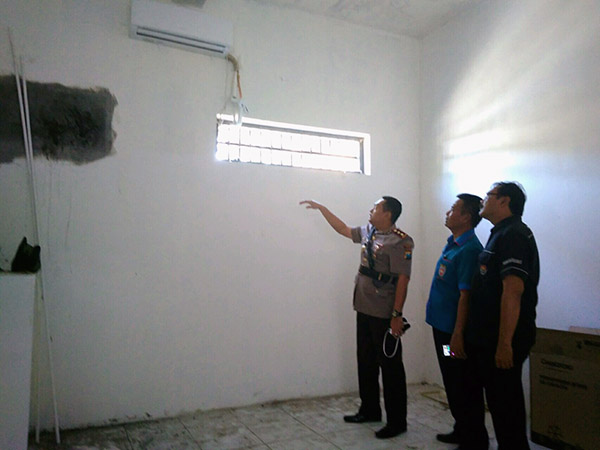 Ruang Tahanan Polres Sidoarjo Dipasang Pendingin Udara