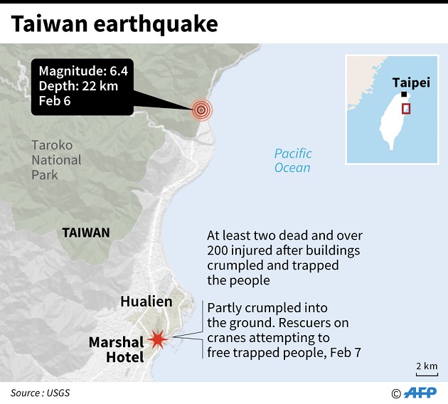 Cari Korban Gempa Taiwan, Petugas Telusuri Reruntuhan