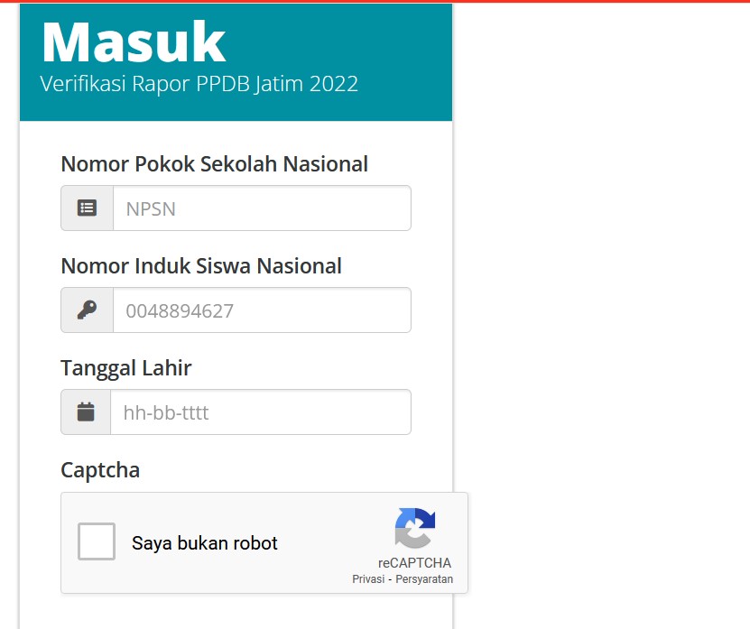Aplikasi verifikasi rapor